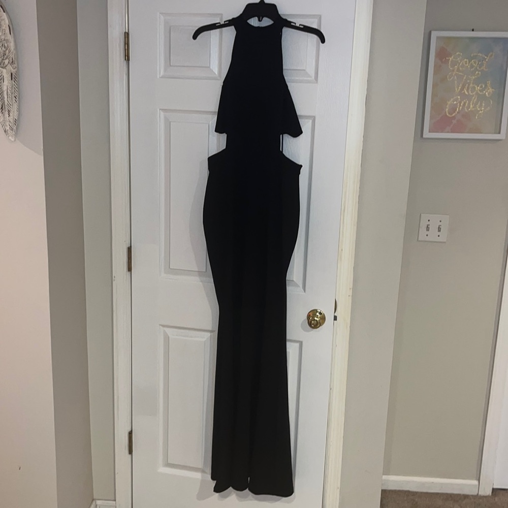 Large black gown with cut outs